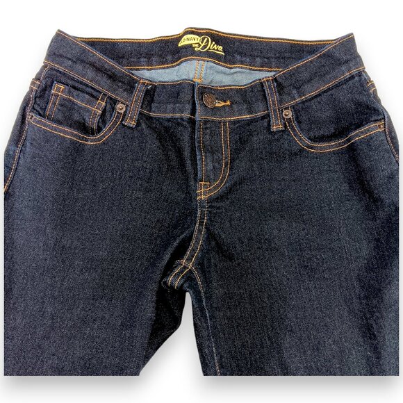 OLD NAVY-Diva-Women's Jeans- Dark Blue-SIZE 2-Low Rise-Soft-Flexible Stretch - Picture 5 of 11